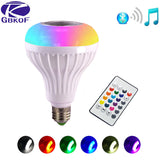 E27 Smart RGB RGBW Wireless Bluetooth Speaker Bulb Music Playing Dimmable LED Bulb Light Lamp with 24 Keys Remote Controller