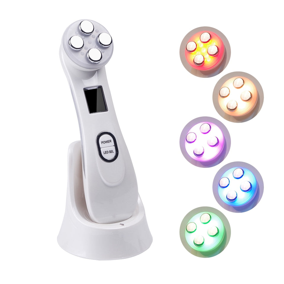 Facial Mesotherapy Electroporation RF Radio Frequency LED Photon Face Lifting Tighten Wrinkle Removal Skin Care Face Massager