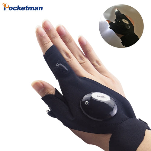 z20 Repairing Finger Light Fishing Magic Strap Finger Glove LED Flashlight Torch Cover Survival Camping Hiking Rescue Tool