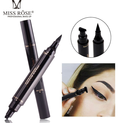 2018 New Miss Rose Brand Eyes Liner Liquid Make Up Pencil Waterproof Black Double-ended Makeup Stamps Eyeliner Pencil