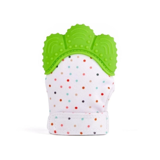 2019 Newborn Baby Gloves Silicone Baby Mitt Teething Mitten Teething Glove Candy Wrapper Sound Teether