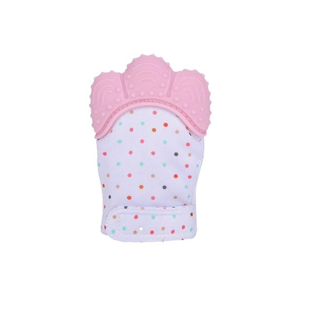 2019 Newborn Baby Gloves Silicone Baby Mitt Teething Mitten Teething Glove Candy Wrapper Sound Teether