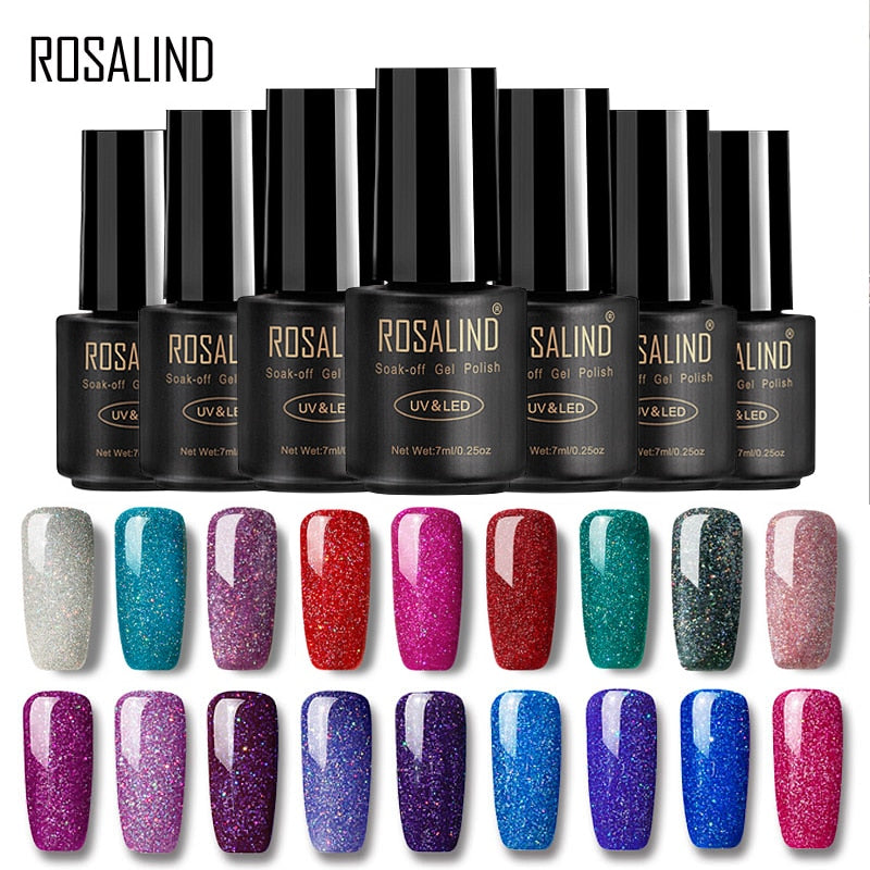 ROSALIND Gel Varnish Nail Polish All For Manicure Set 7ML Semi Permanent Vernis UV Base Coat Nails Art Gel Nail Polish Lacquer