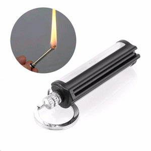 Metal Permanent Matches Striker Rectangular Flint Stone Cigarette Lighters KeyChain Instant Emergency Fire Starter Matchstick