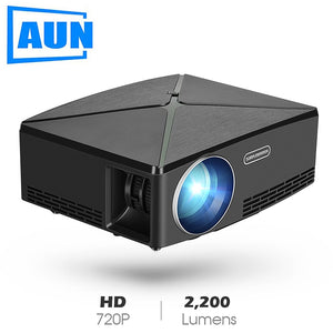 AUN MINI Projector C80 UP, 1280x720 Resolution, Android WIFI Proyector, LED Portable HD Beamer for Home Cinema, Optional C80