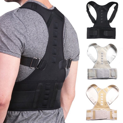 Male Female Adjustable Magnetic Posture Corrector Corset Back Brace Back Belt Lumbar Support Straight Corrector de espalda S-XXL